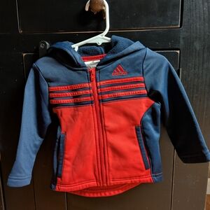 Adidas Kids Red and Blue Hoodie